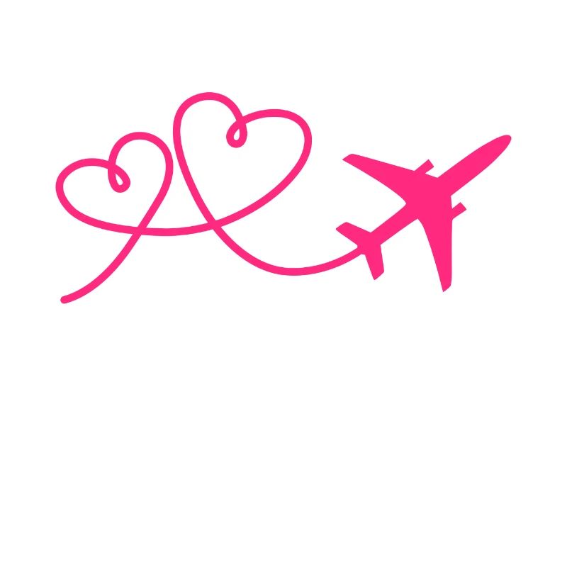 Flugzeug Flieger mit Herz Rosa