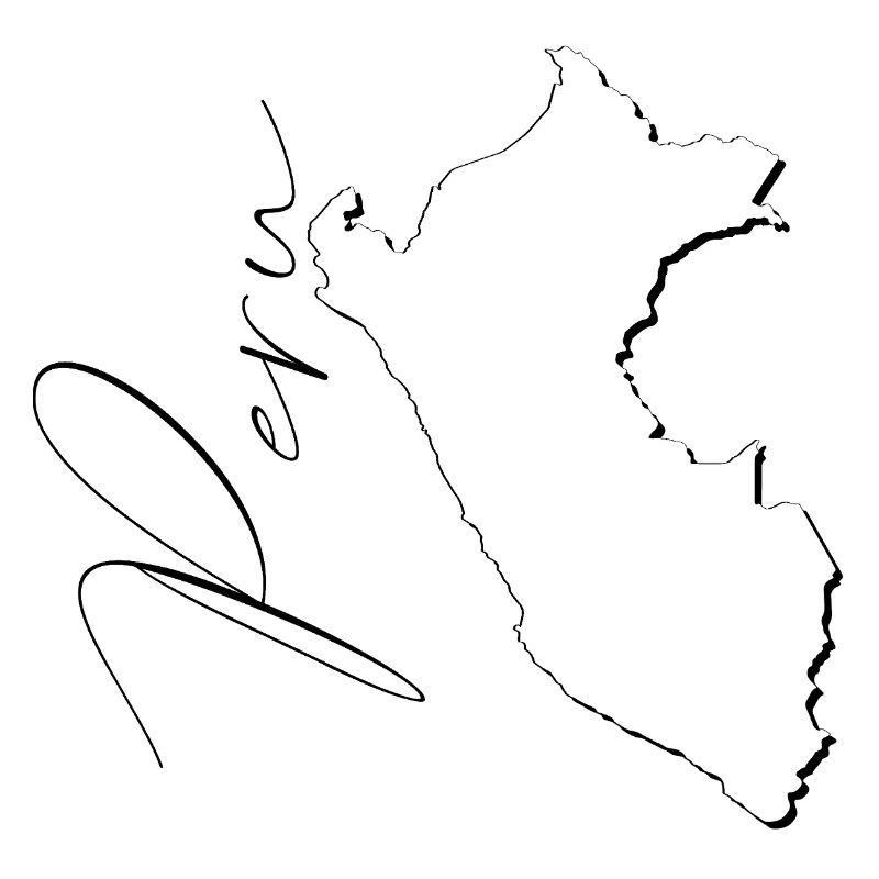 Peru map as outline EN