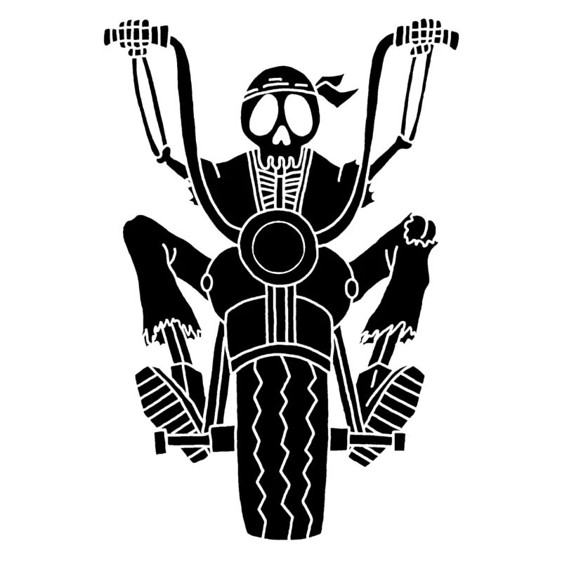 Black biker skeleton