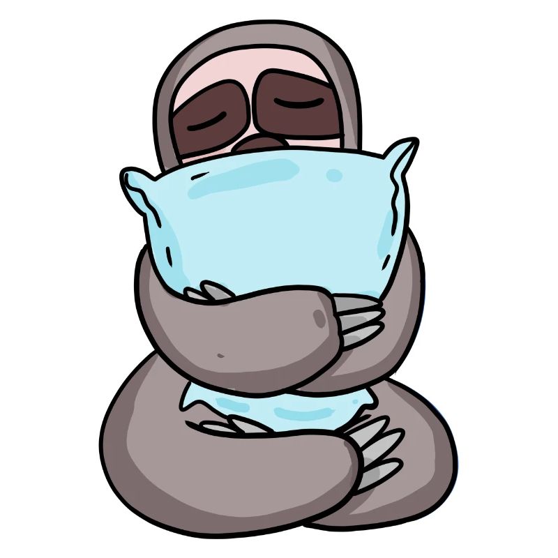 Sloth with pillow