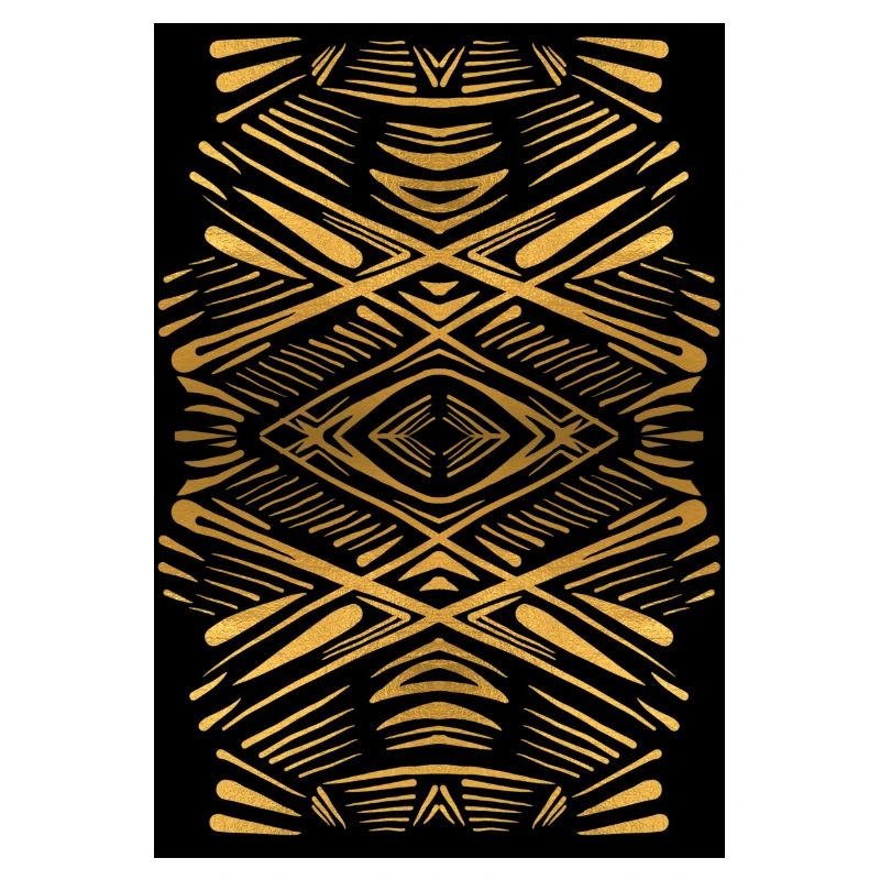 Ethnic gold pattern on black