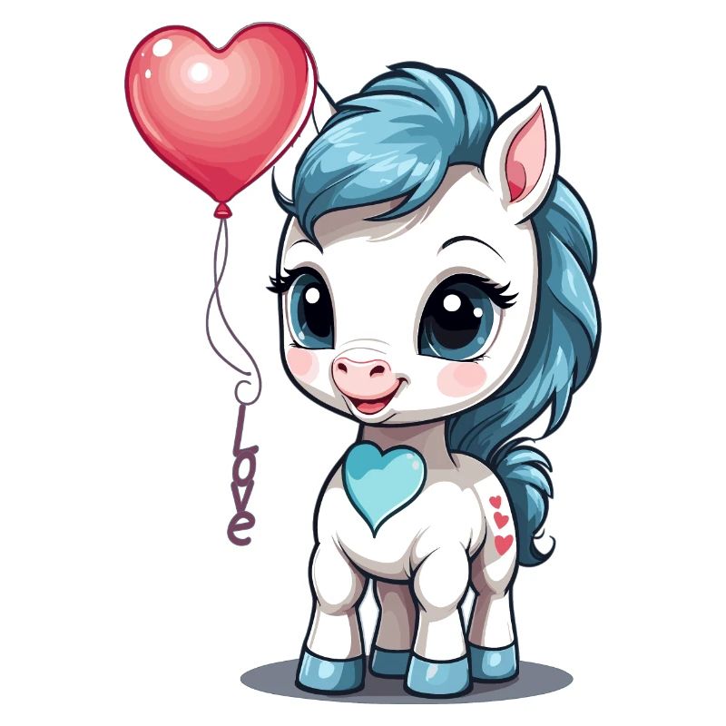 Süßes Pony mit Herz