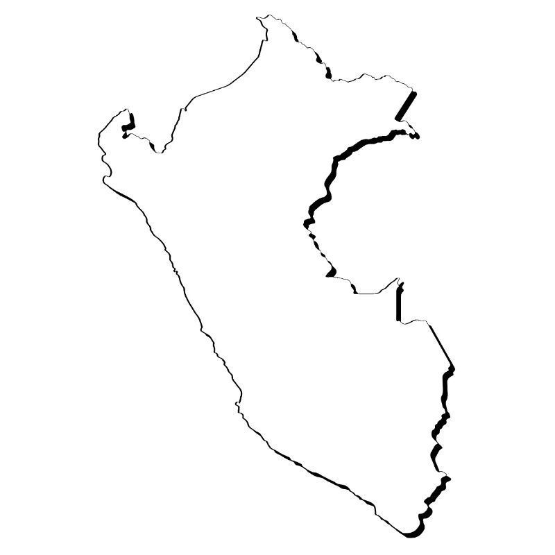 Carte du Pérou comme contour