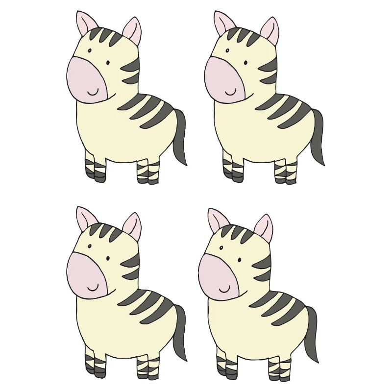 Zebra in fours