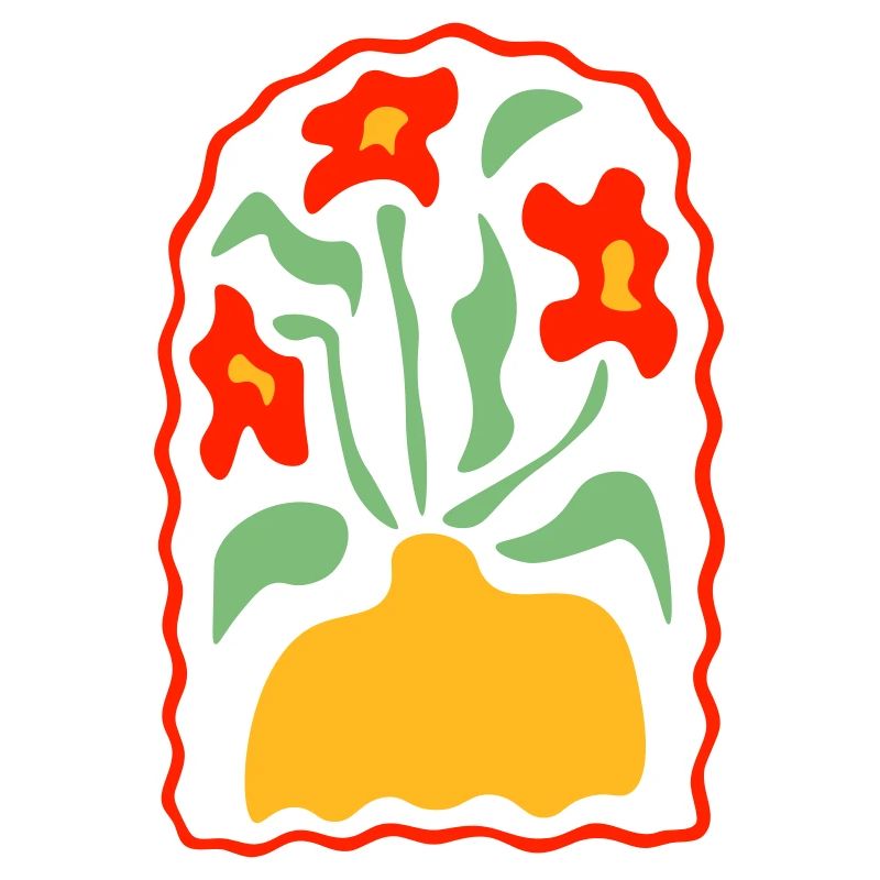 Vase fleurs de style rétro