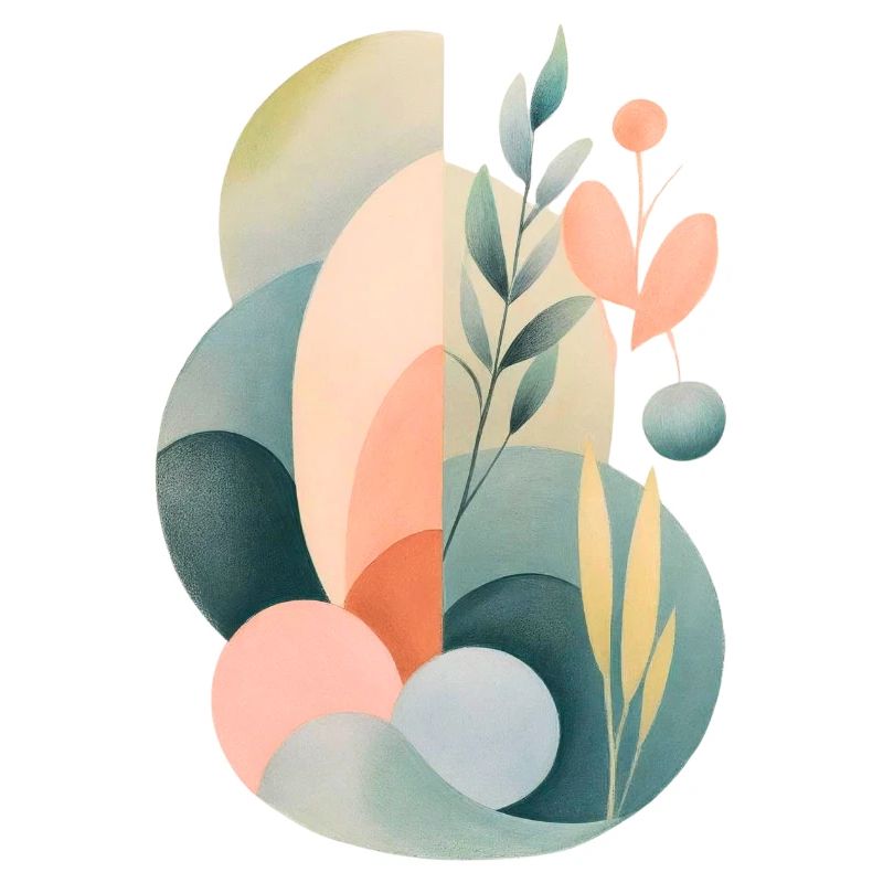 Pastel Abstract Flora Composition