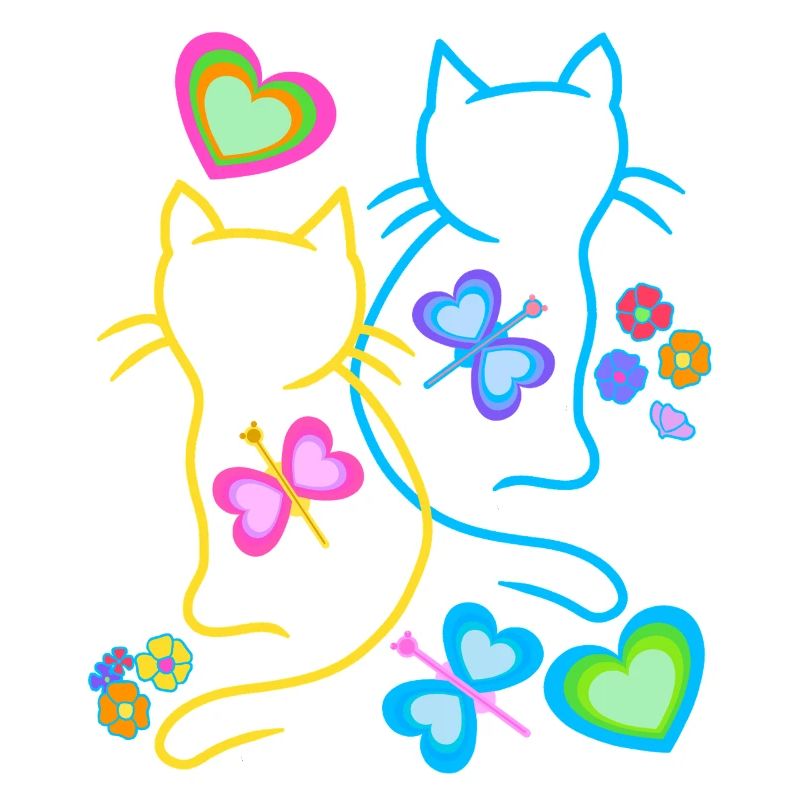 Cat Cats Spring Kitten Kids Retro 80s