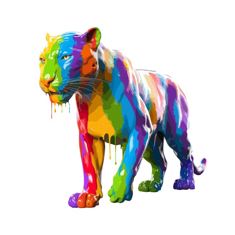 Farbspritzer Tiger mit Lebendigen Farben und