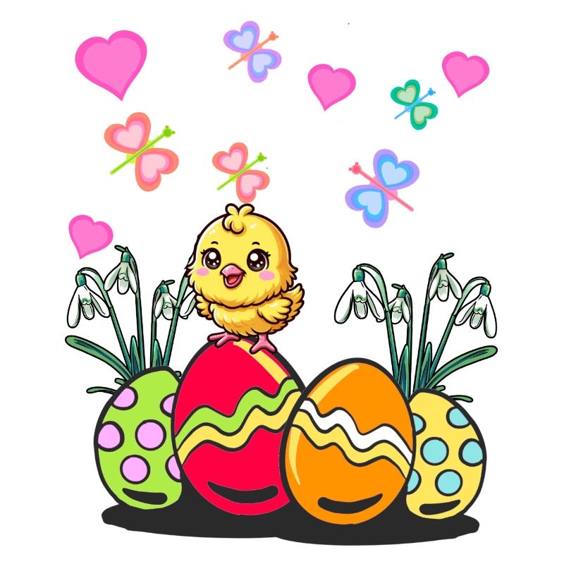 Pâques Pâques Printemps Poussin Oeufs de Pâques