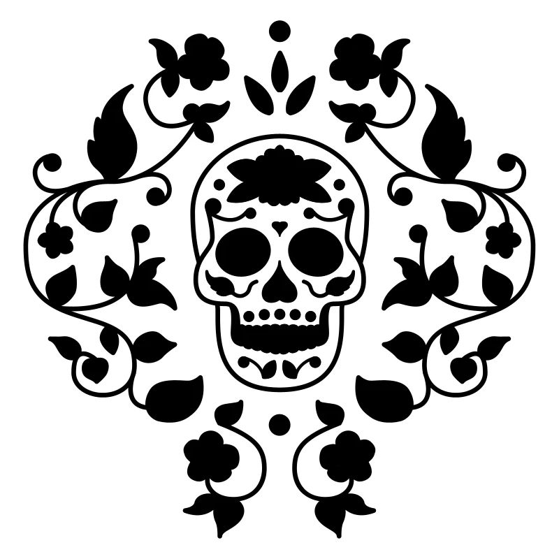 Sugar skull flower pattern t shirt graphic