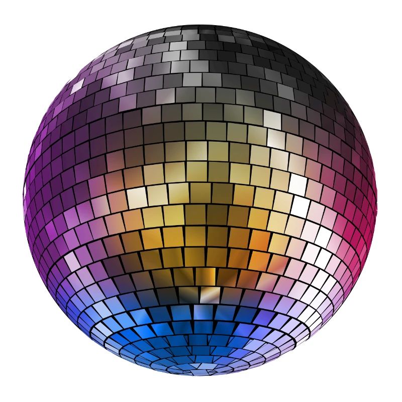 Diskokugel Mirrorball farbig