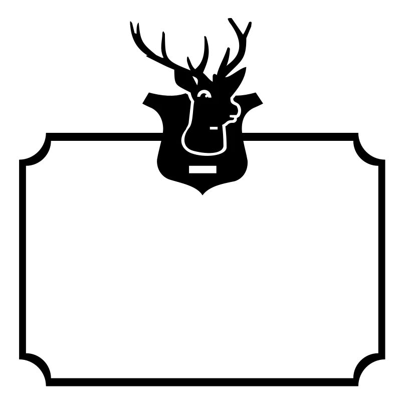 Rahmen mit Hirsch-Trophähe / deer trophy frame (1c