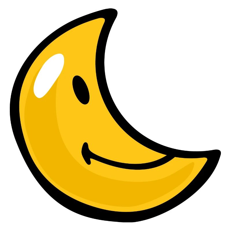 Smiley Crescent Moon