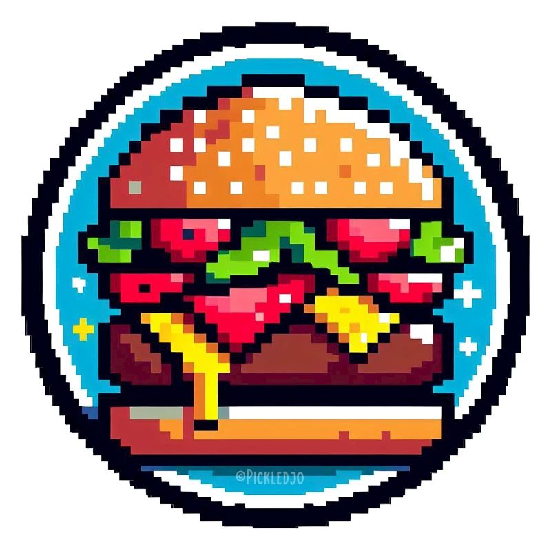 Burger rétro Pixel