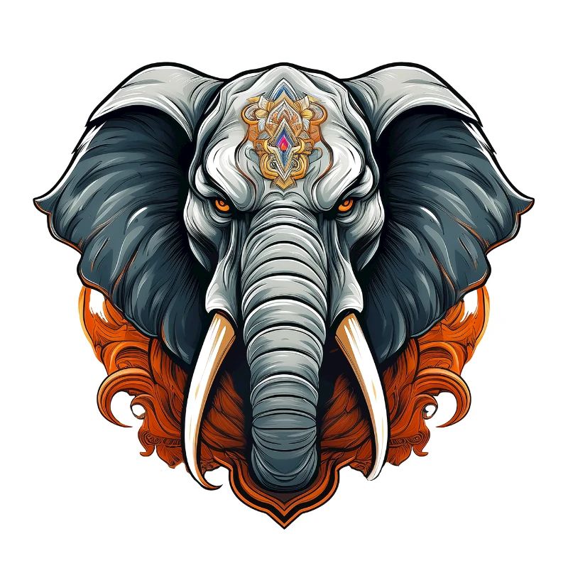 Wild angry pugnacious combative elephant