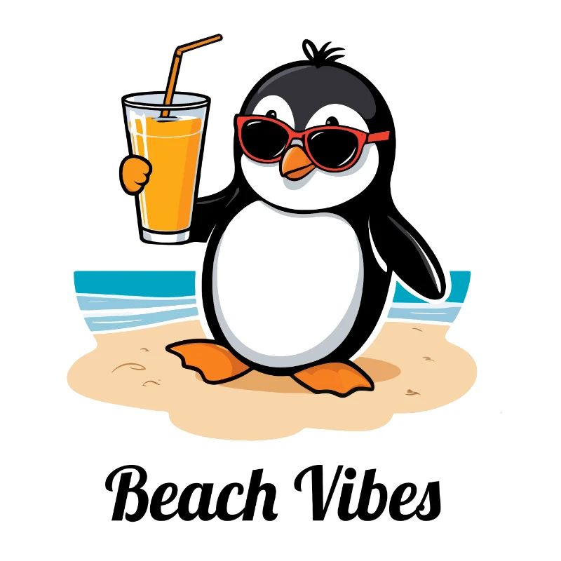 Pingouin de plage décontracté – sentiment de vacances d’été