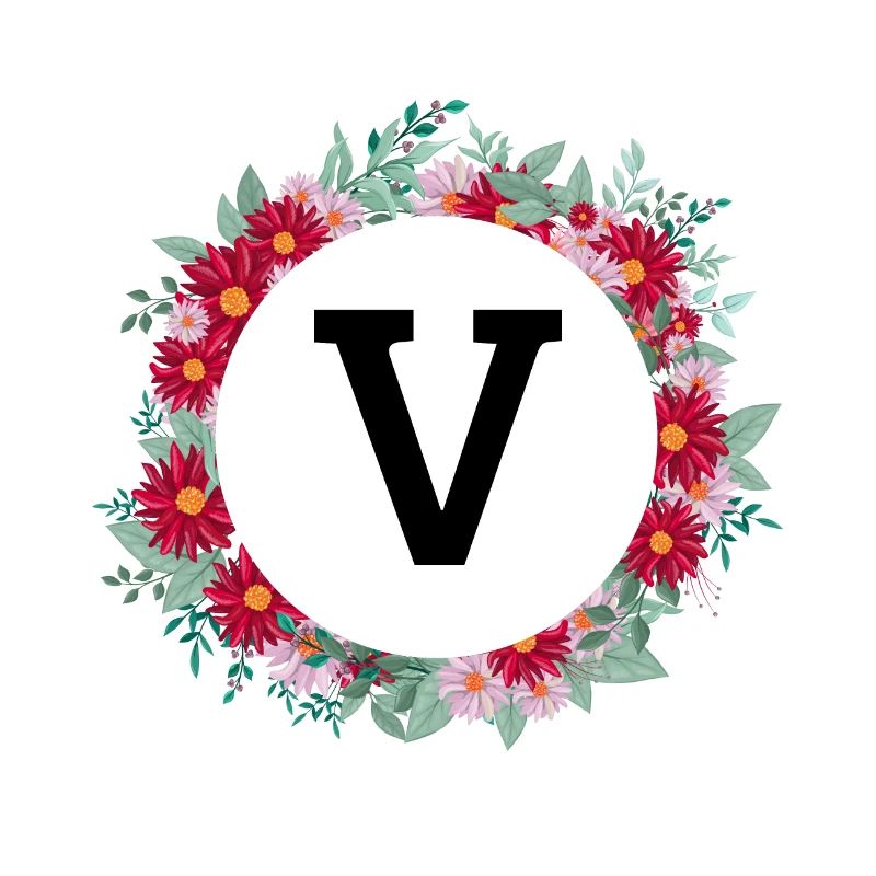 Buchstabe V Blumenkrone