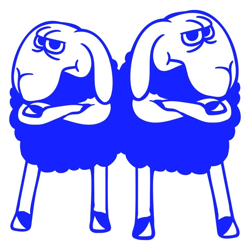 2 Schafe Verschränkte Arme Beleidigte Freunde Team