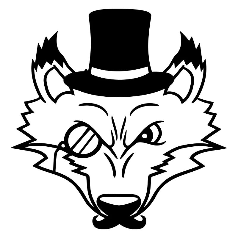 Fuchs Rotfuchs Sir Mr. Zylinder Hut Monokel Brille