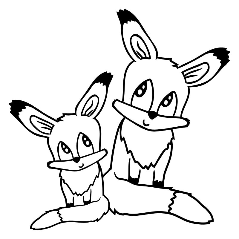 2 Füchse Mutter Rotfuchs Kleines Kind Vater Mama