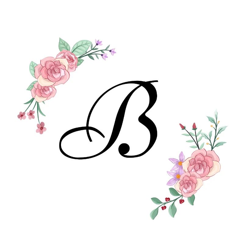 Rosa Blumenbuchstabe b