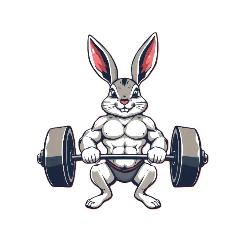 Muscular bunny during training