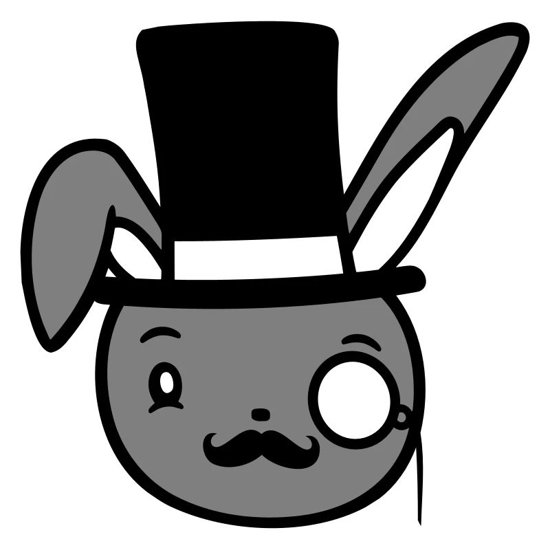 Mr. Bunny Gentleman Top Hat Monocle Glasses