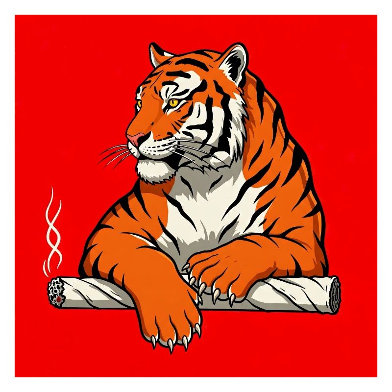 Rauchender Tiger - Comic Vibes