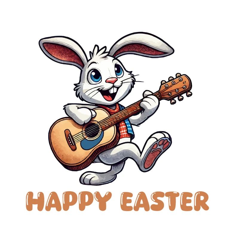 Bunny Guitar Happy Easter