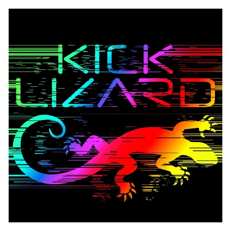 KICK LIZARD LOGO RAINBOW BLACK