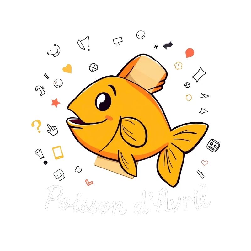 Poisson d’Avril - Orange Cartoon Fish