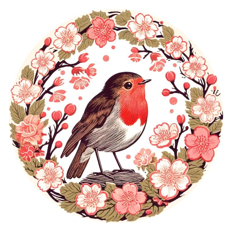 Cherry Blossom Robin