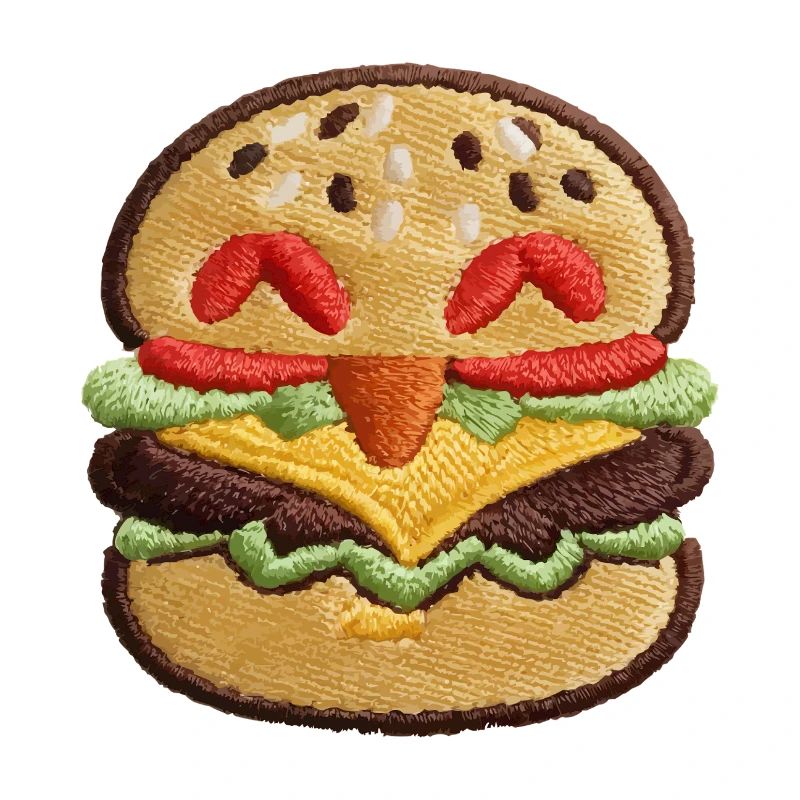 Burger brodé