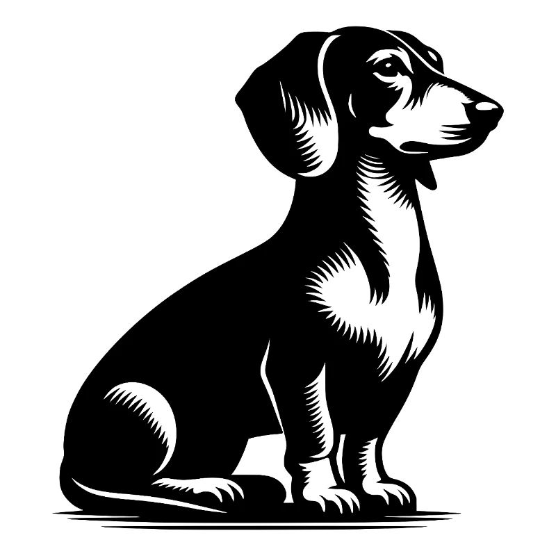 Dessin de teckel vintage de chien de chasse classique