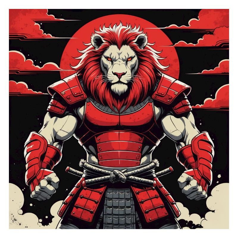 Samurai-Löwen-Krieger