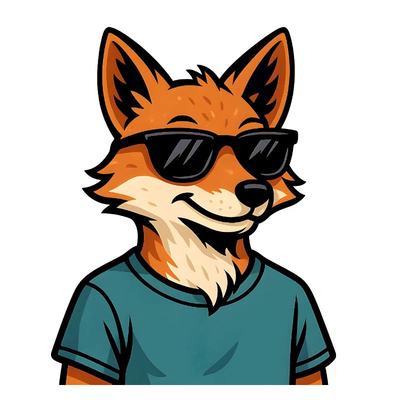 Comic-Fuchs mit Sonnenbrille