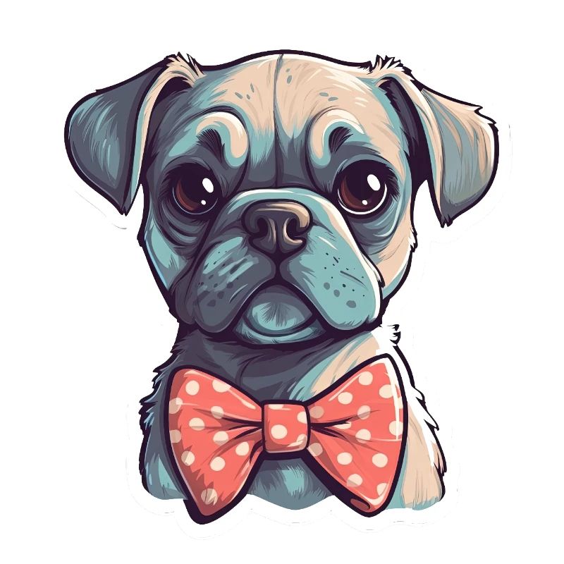 A cute dog wearing a bowtie