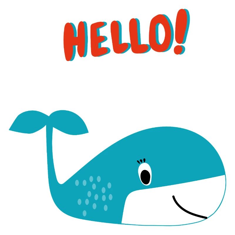 Fröhlicher Wal sagt Hallo - Geschenkidee