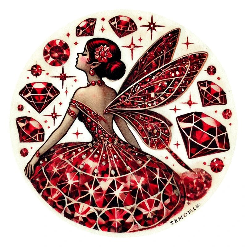 Fée Rubis - Conception Fantasy de Pierre Précieuse Rouge Mystique