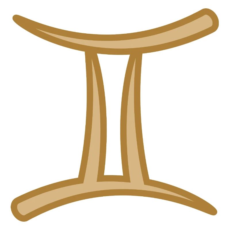 Symbole du zodiaque Gémeaux Deux Tons Doré