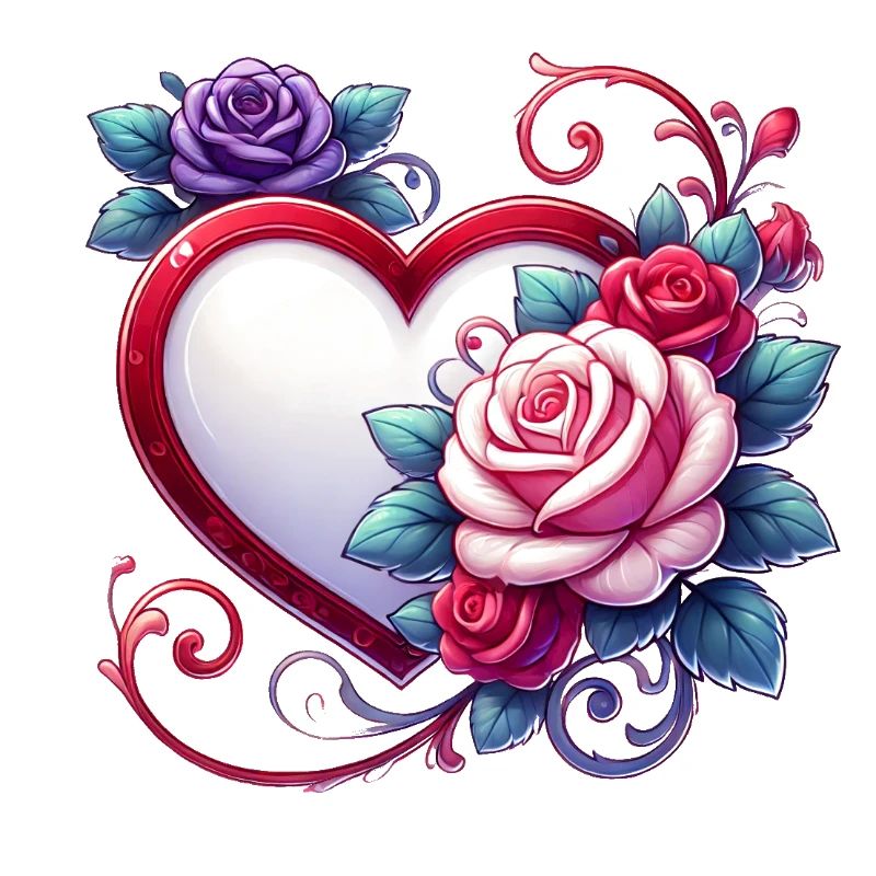 Amour éternel : Roses et cœur