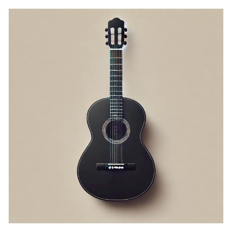 Schwarze Gitarre mit minimalistischen Design