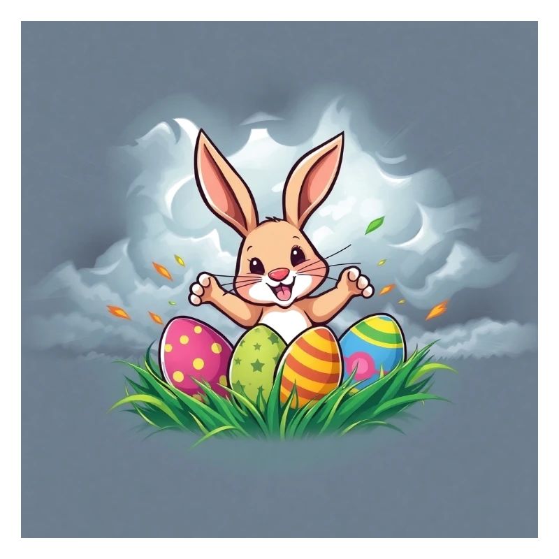 Fluffy Bunny & Happy Easter
