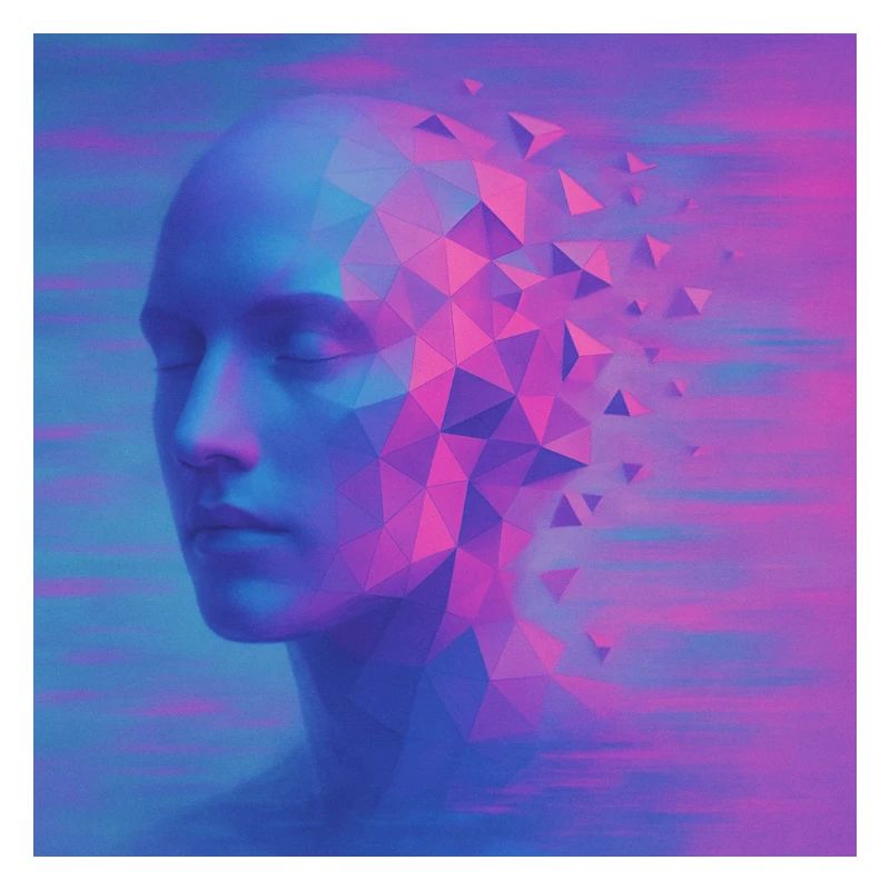 Futuristic head in digital style