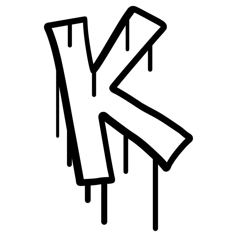 Timbre de graffiti lettre K