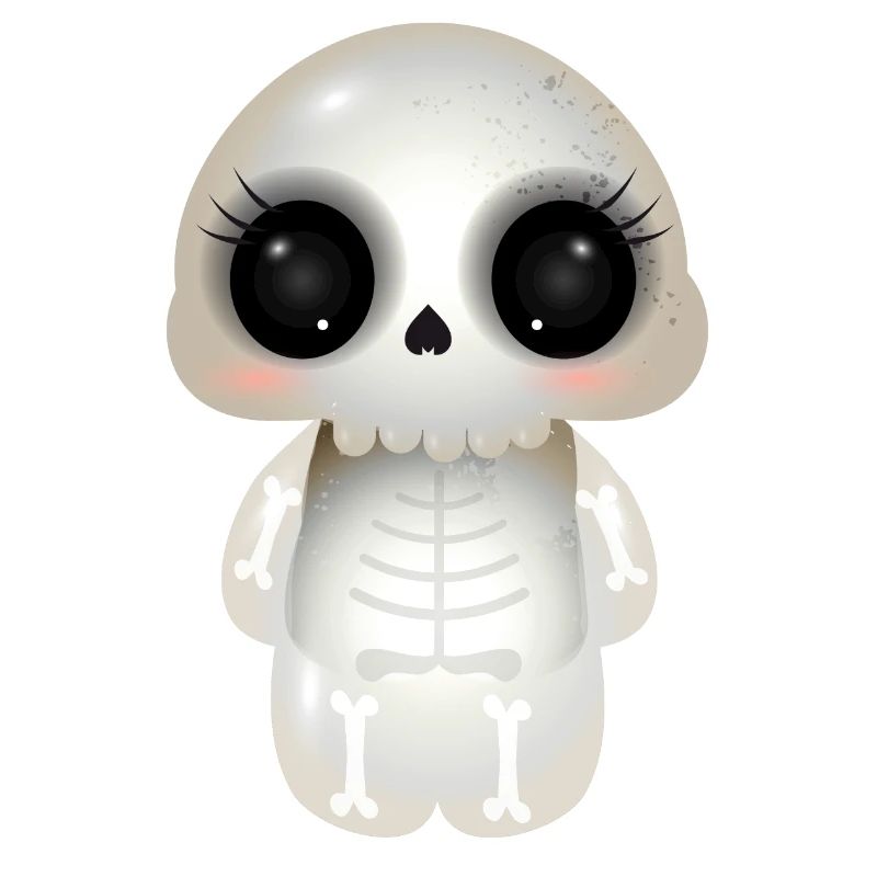 niedlicher Skull mit dunklen Augenhöhlen & Wimpern