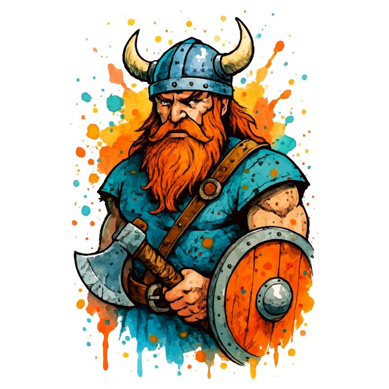 wikinger comic farbklecks