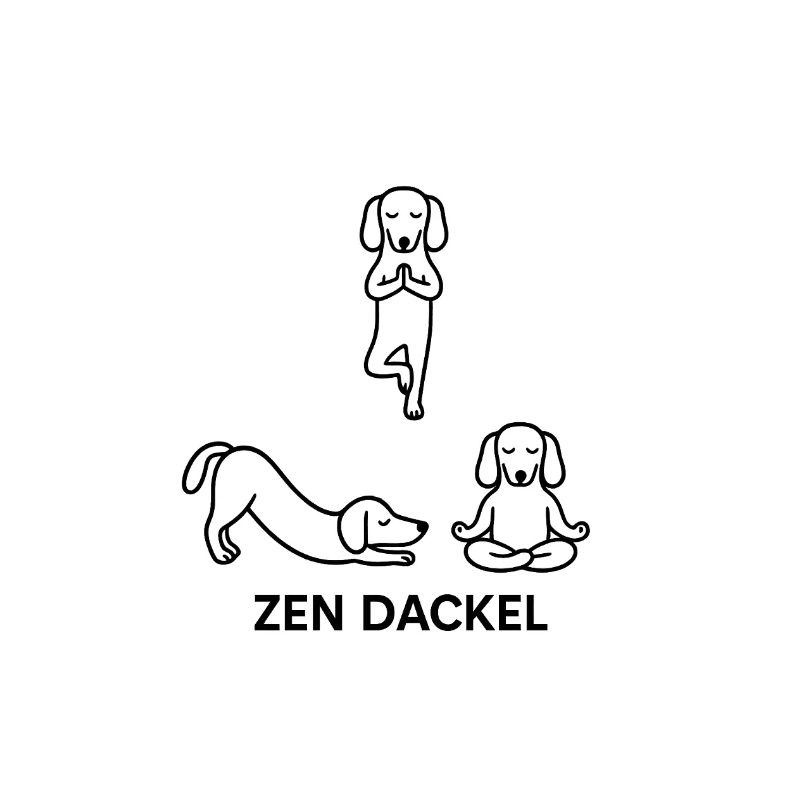 Teckel Teckel Yoga Line Art Mignon Mignon Zen Pose