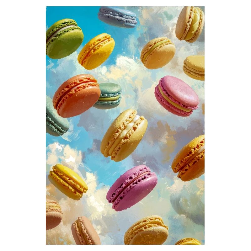 Bunte Macarons am Himmel