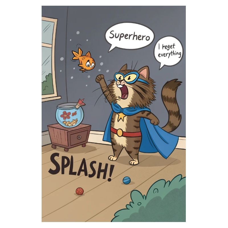 Superhero Cat Splash - Regrettable Saga du poisson rouge